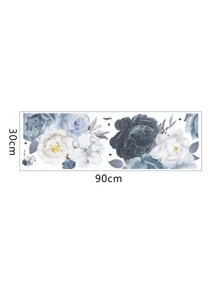 1pc Flower Print Wall Sticker, Modern Floral Print PVC Wall Decal For Home Decoration - Multicolor - View 2