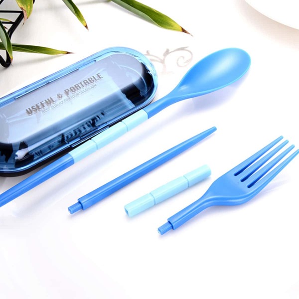 

Random Color 2pcs Detachable Spoon & Fork With 1pc Box, Multicolor