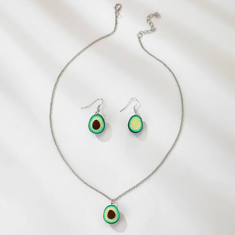 

Avocado Chain Jewelry Set, Green