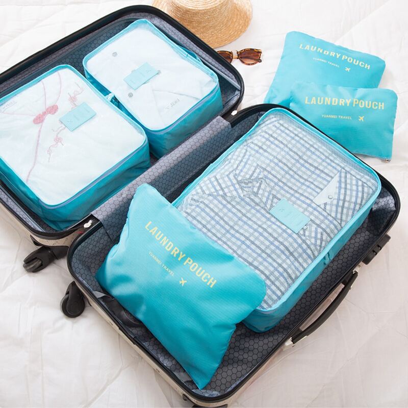 

6pcs Portable Travel Storage Bag, Baby blue