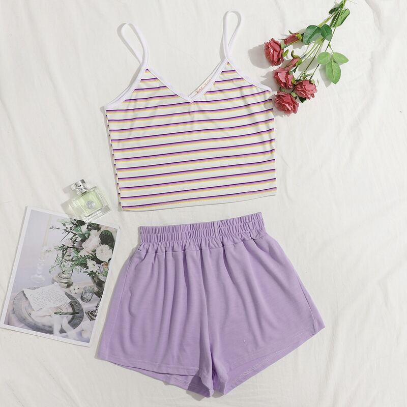 

Stripe Ringer Cami PJ Set, Multicolor