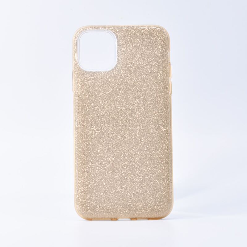 

1pc Glitter iPhone Case, Gold