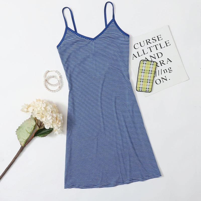 

Stripe Ringer Cami Nightdress, Blue