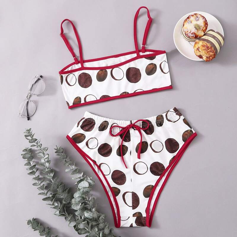 

Contrast Binding Coconut Cami PJ Set, Multicolor