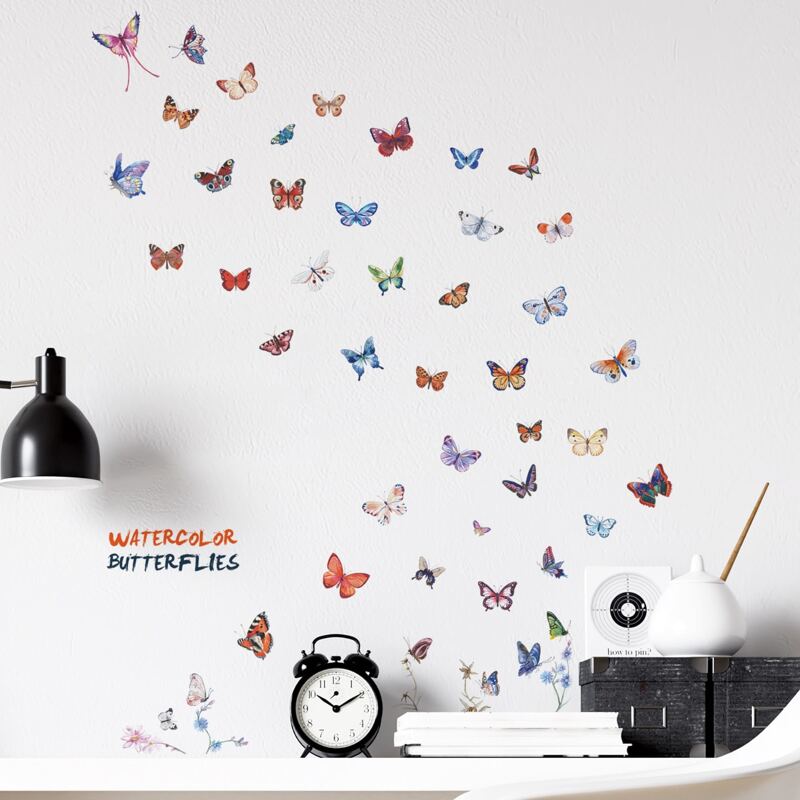 

Butterfly Print Wall Sticker, Multicolor