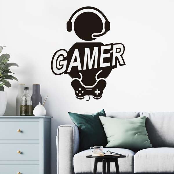 

Letter Graphic Wall Sticker, Black
