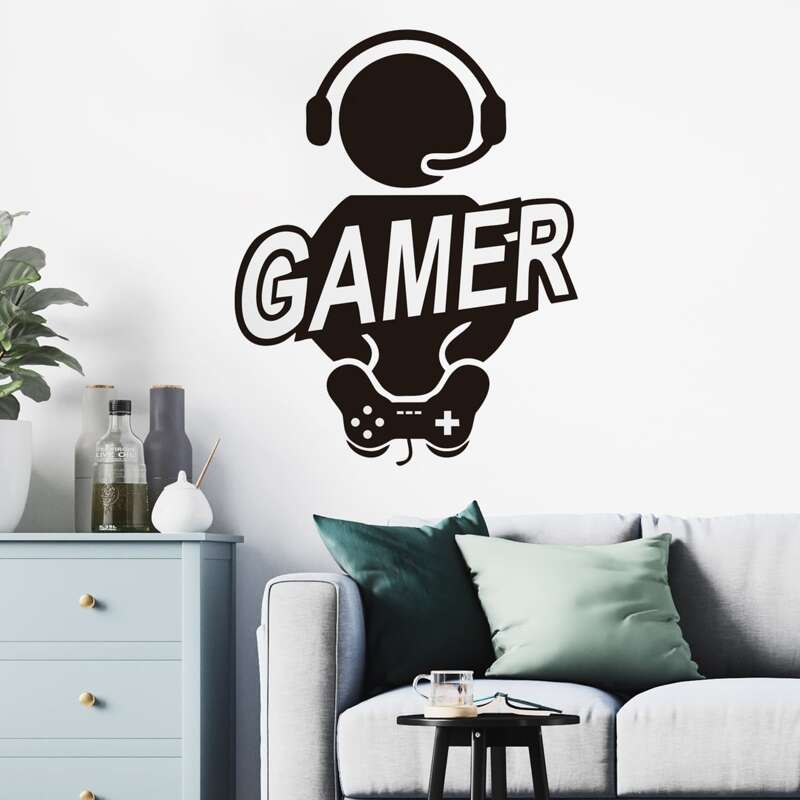 

Letter Graphic Wall Sticker, Black