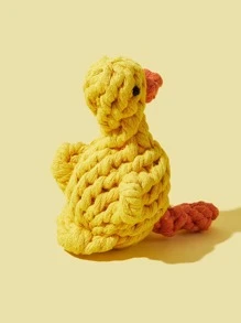 1pc Rope Duck Hand Woven Dog Puzzle Cleaning Pet Nibbling Toy Suitable For Daily Use By Dogs