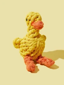 1pc Rope Duck Hand Woven Dog Puzzle Cleaning Pet Nibbling Toy Suitable For Daily Use By Dogs