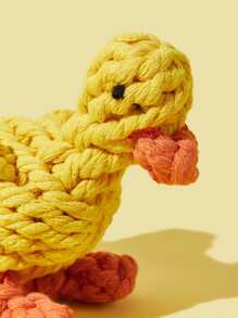 1pc Rope Duck Hand Woven Dog Puzzle Cleaning Pet Nibbling Toy Suitable For Daily Use By Dogs