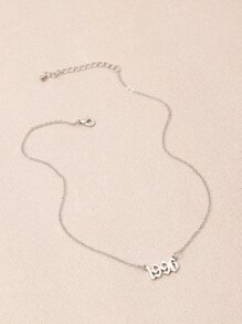 生日年份1996吊墜項鍊 - 銀色 - 查看 4