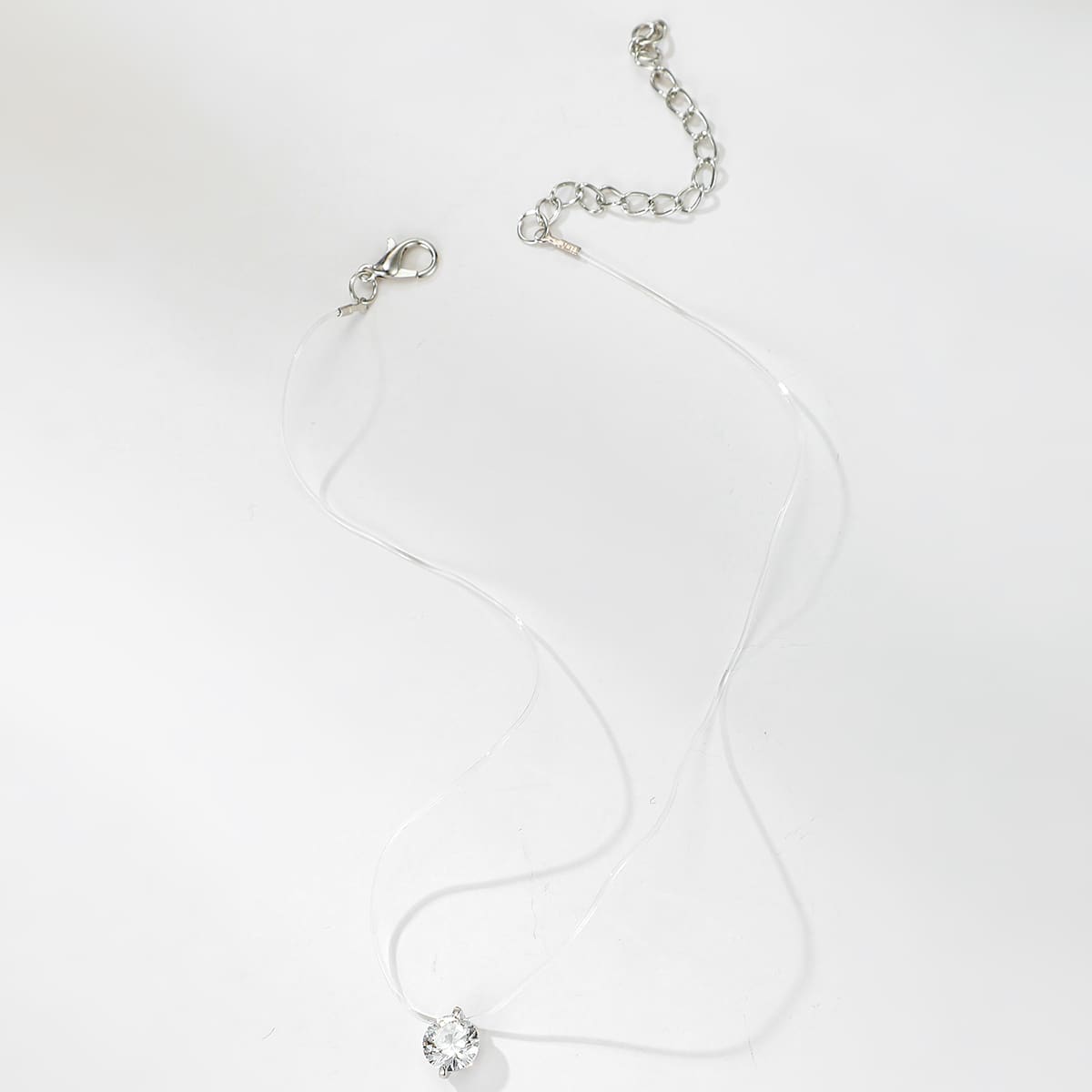 

Rhinestone Clear Choker, Silver