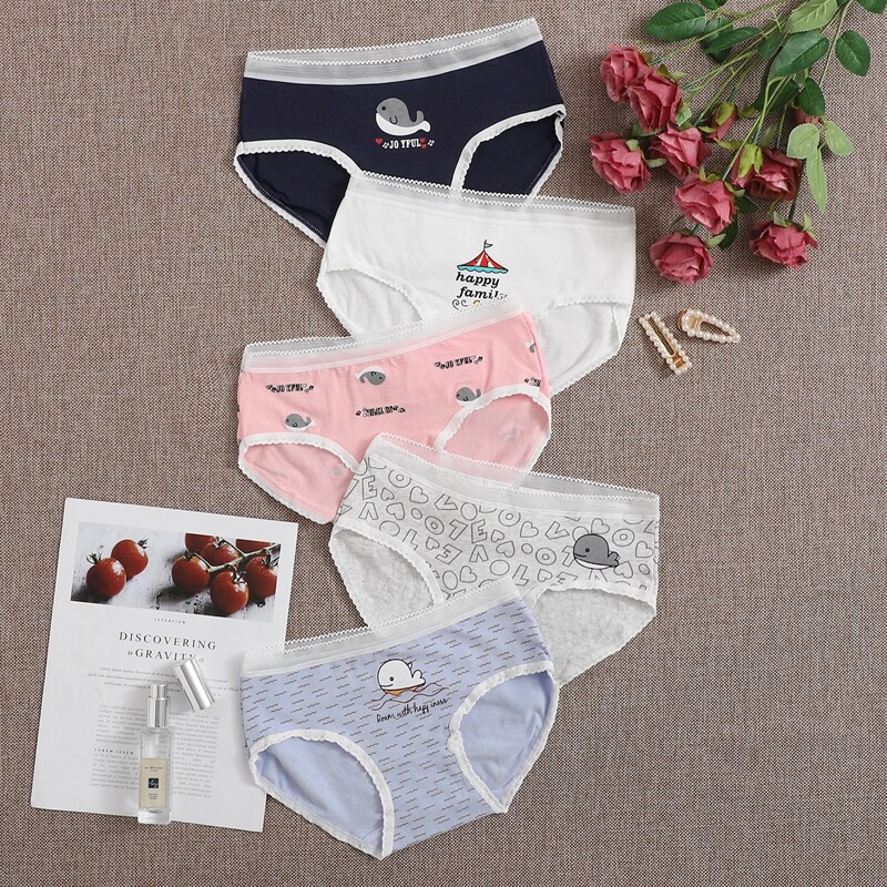 

4pack Whale & Letter Panty Set, Multicolor