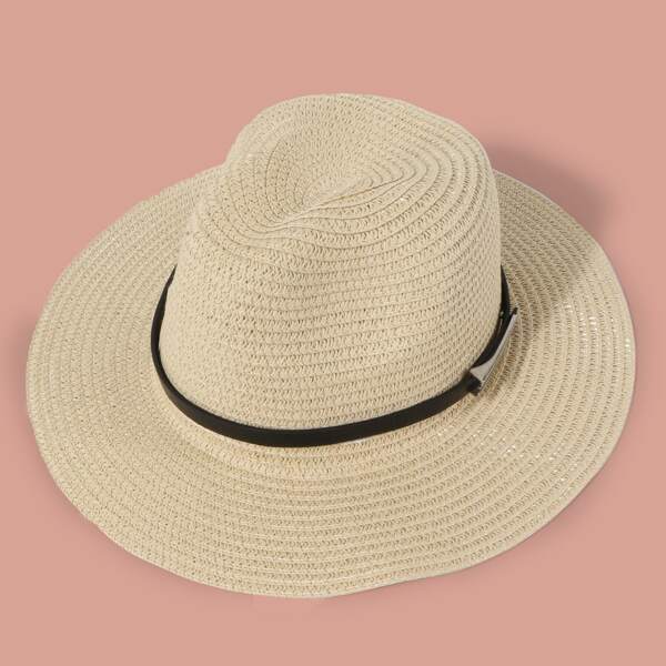 

Men Plain Straw Hat, Beige
