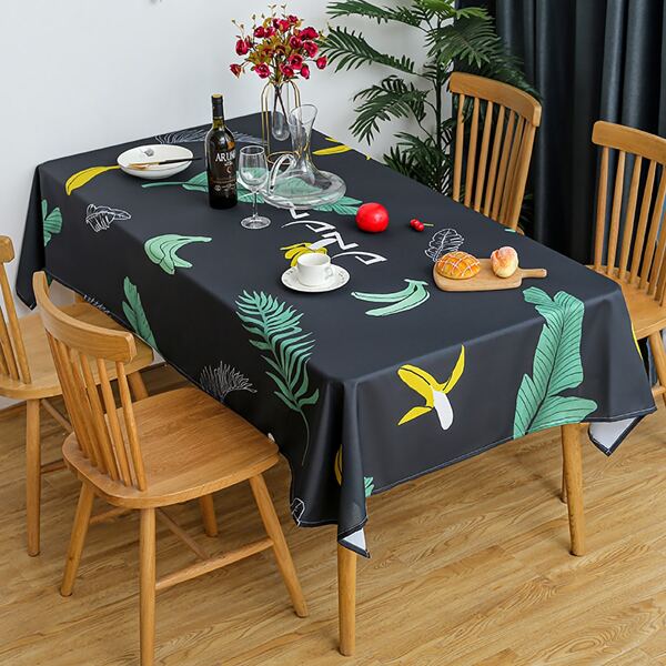 

Leaf & Banana Print Tablecloth, Multicolor