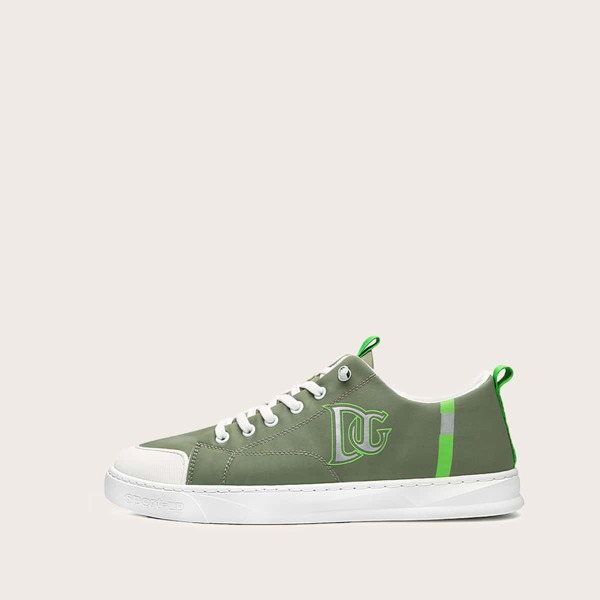 

Men Lace-up Front Letter Graphic Sneakers, Green