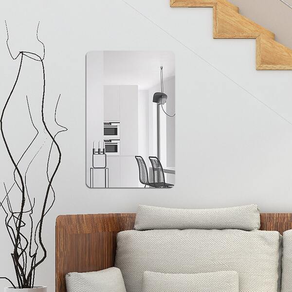 

1pc Mirror Surface Wall Sticker, Silver