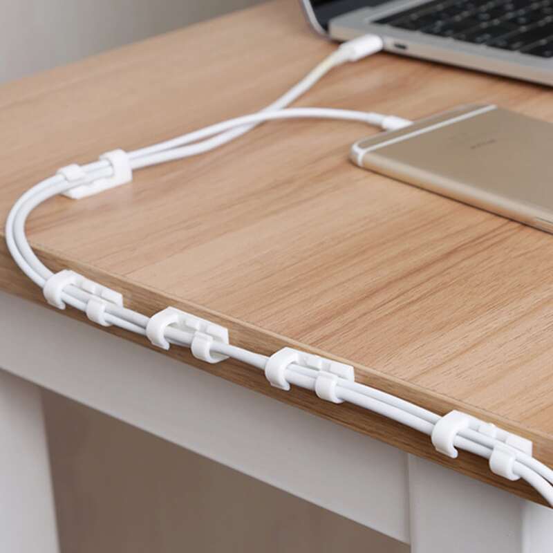 

20pcs Data Cable Desktop Organizer, White