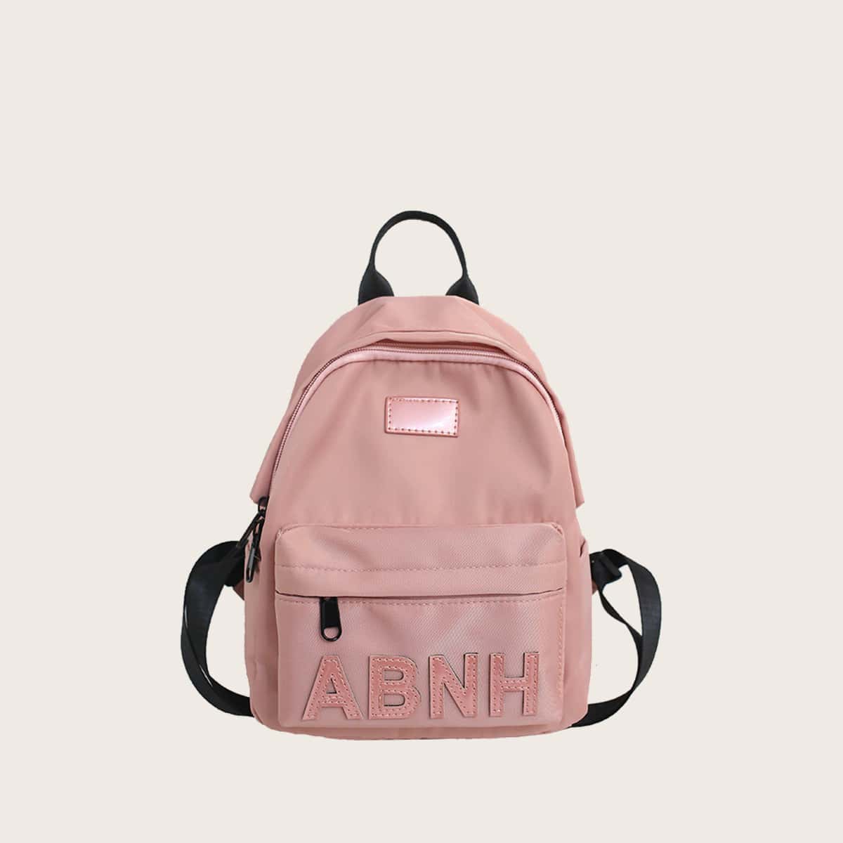 

Letter Graphic Zip Backpack, Pastel dusty pink