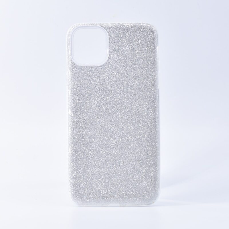 

1pc Glitter iPhone Case, White
