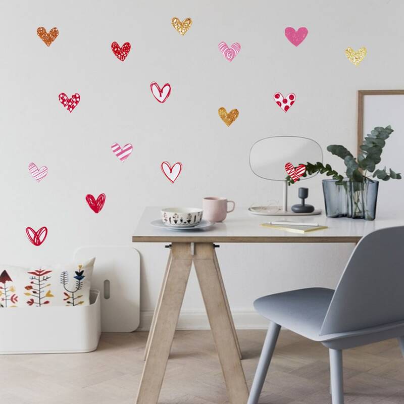 

Heart Print Wall Sticker, Multicolor
