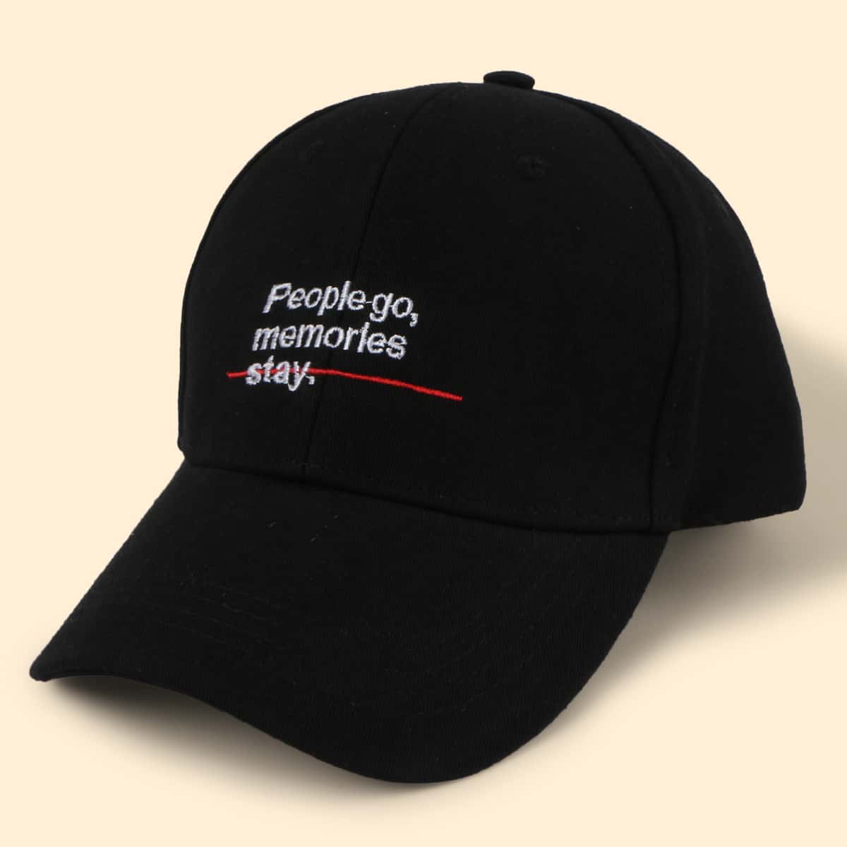 

Guys Letter Embroidered Baseball Cap, Black