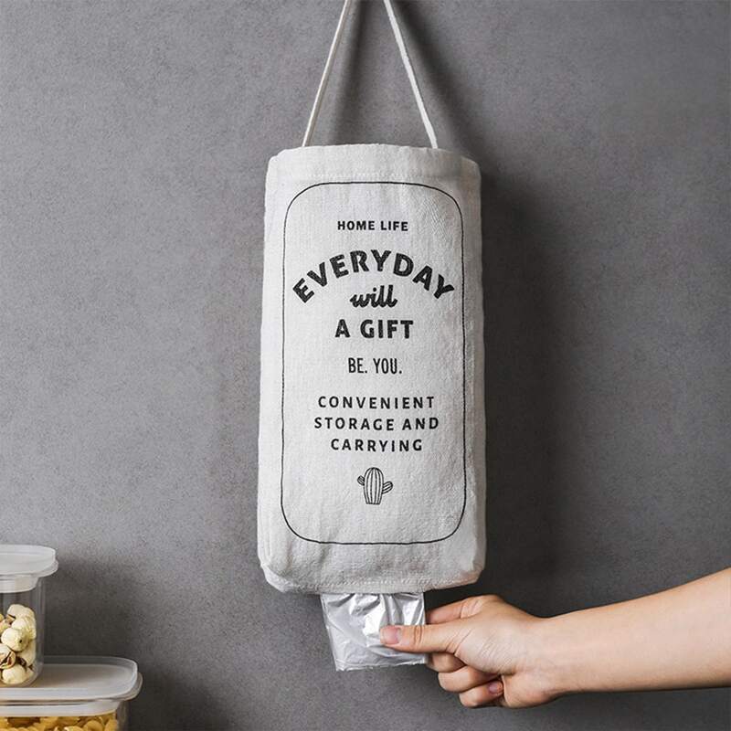 

Hanging Garbage Bag Storage Bag, White