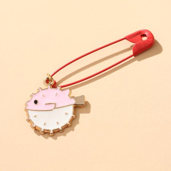 

Seafish Safety Pin Brooch, Multicolor