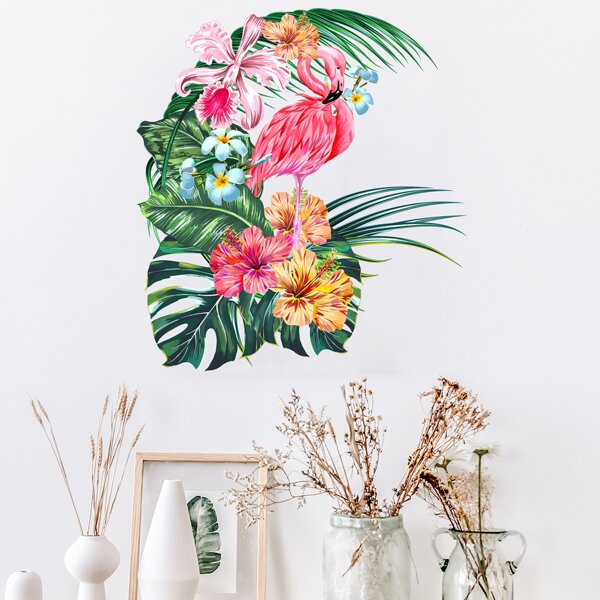 

Flamingo Print Wall Sticker, Multicolor