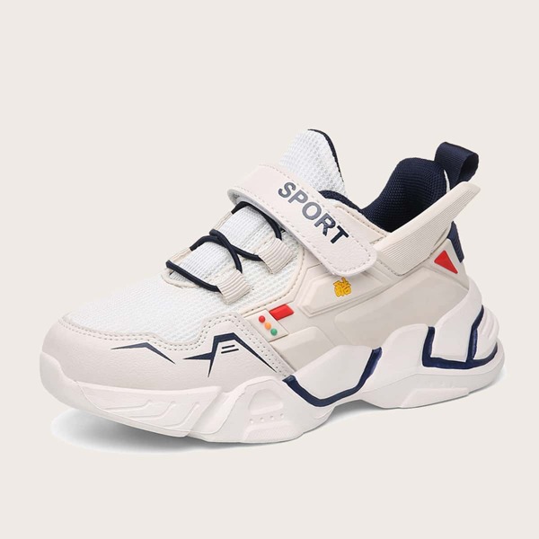 

Boys Letter Graphic Velcro Strap Chunky Sneakers, Beige