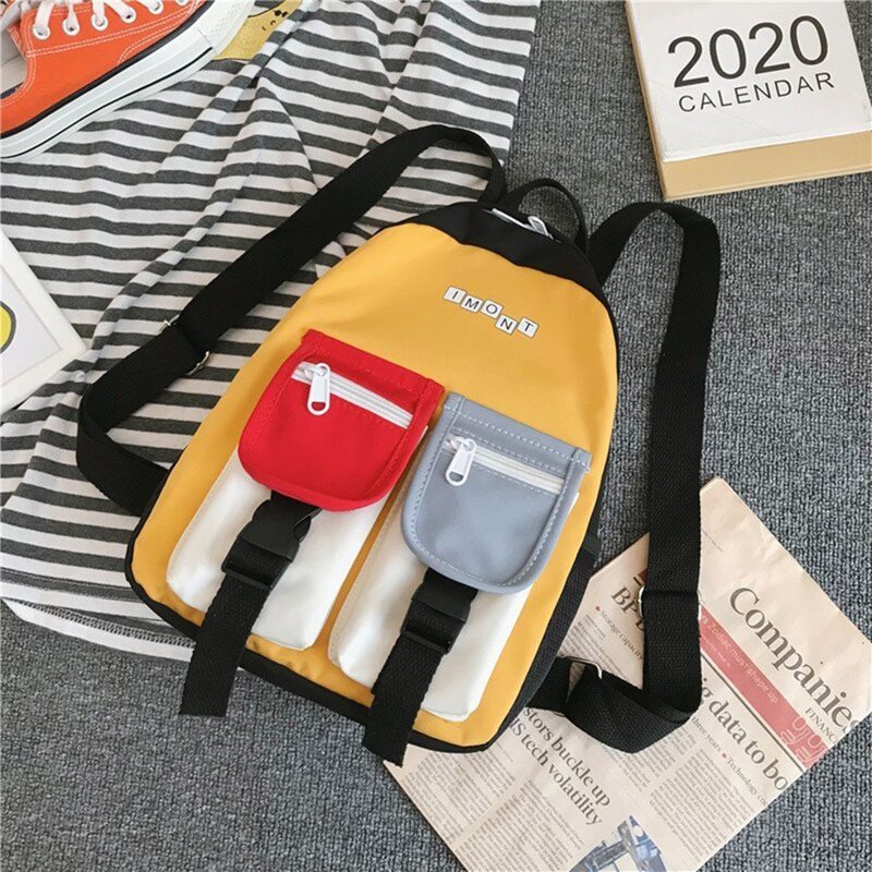 

Colorblock Pocket Front Backpack, Multicolor