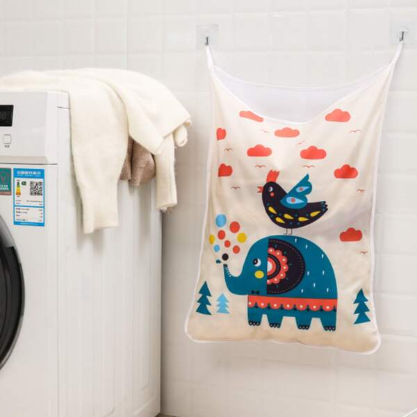 

Elephant Print Clothes Storage Basket, Multicolor