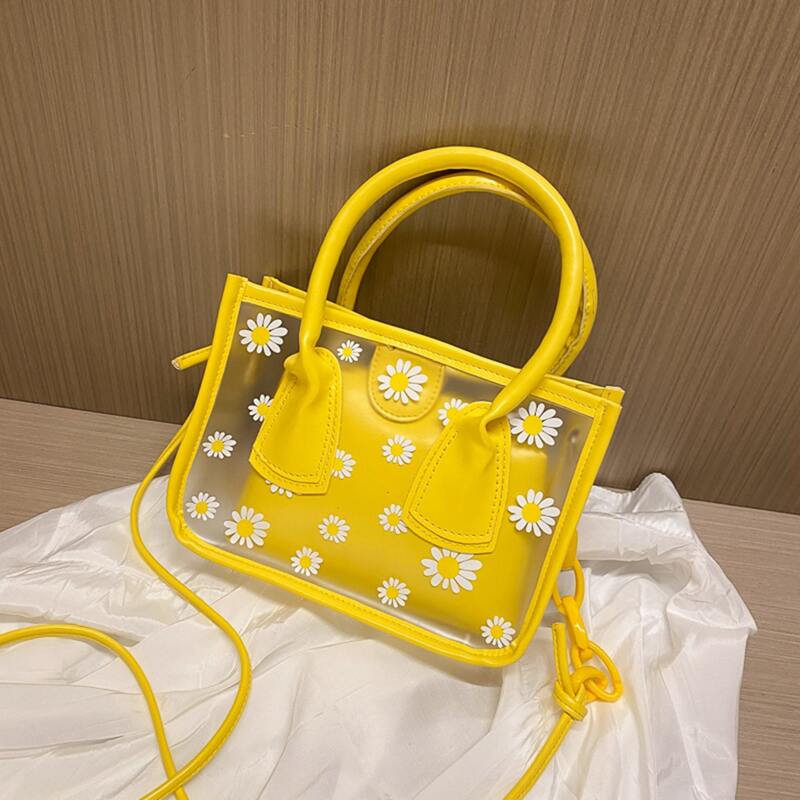 

Daisy Clear Satchel Bag & Inner Pouch, Yellow clear