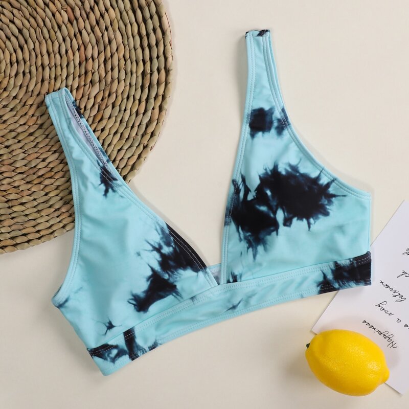 

Tie Dye Bikini Top, Blue