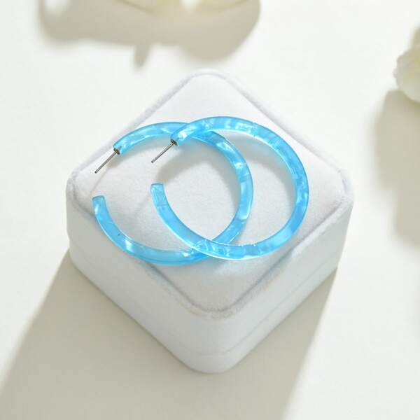 

Fashion Cuff Hoop Earrings, Blue