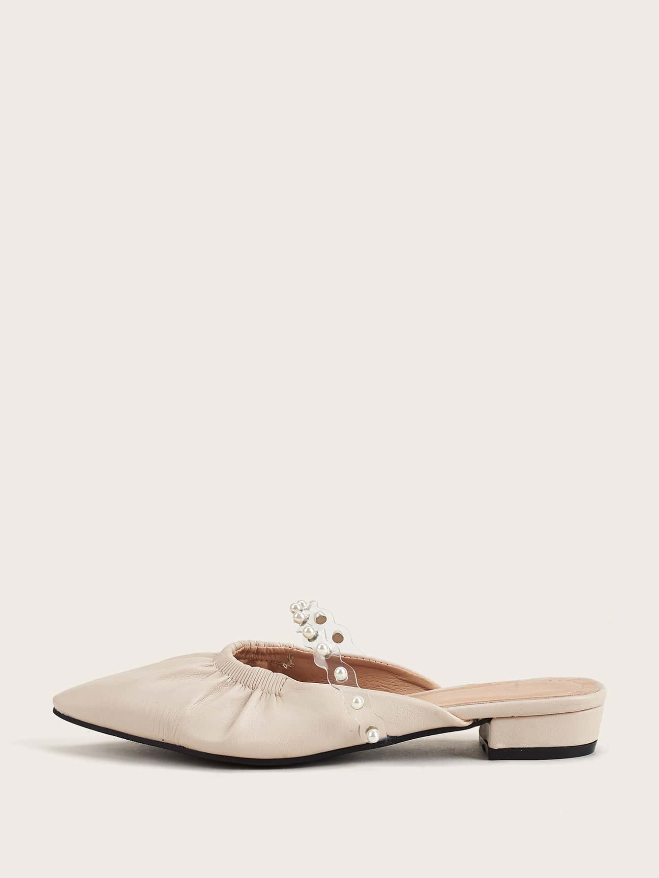 clear flat mules