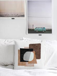 1pc Geometric Print Cushion Cover Without Filler - Multicolor - View 2