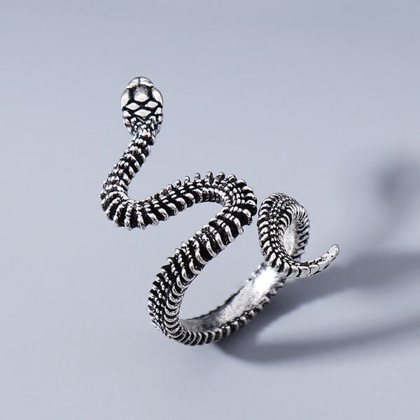 

Men Metallic Serpentine Ring, Silver