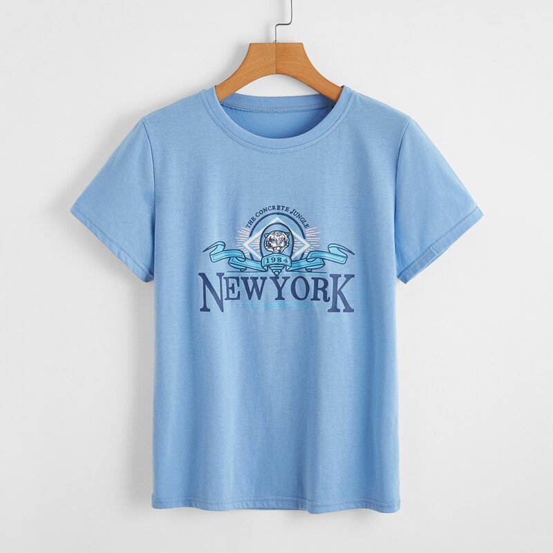 

Letter Graphic Tee, Blue
