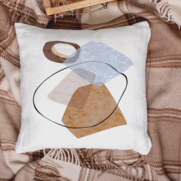 

1pc Geometric Print Cushion Cover Without Filler, Multicolor