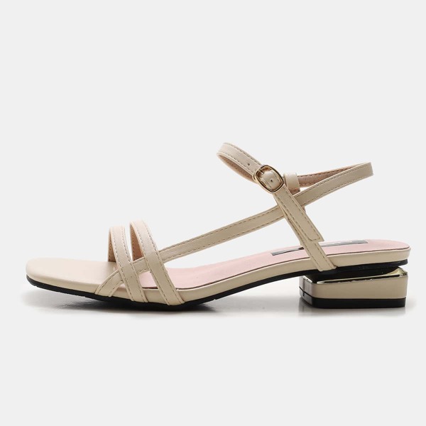 

Minimalist Ankle Strap Sandals, Beige