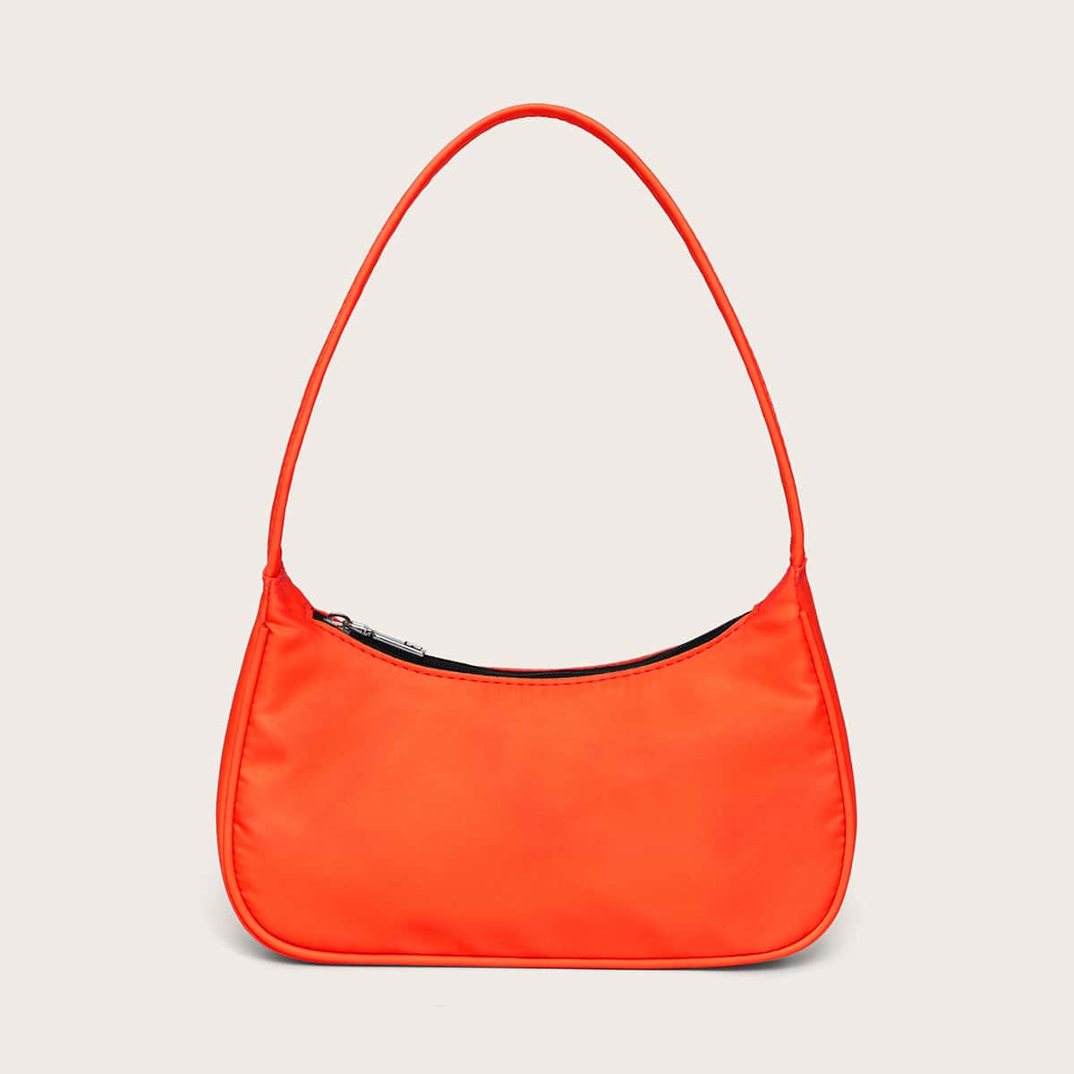 

Neon Orange Baguette Bag