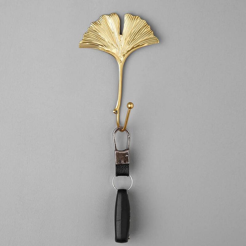 

Ginkgo Biloba Shaped Wall Hook, Gold