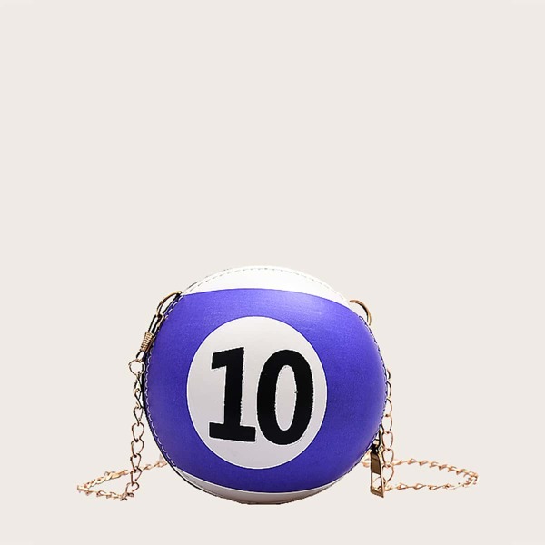 

Girls Round Ball Shaped Chain Bag, Blue