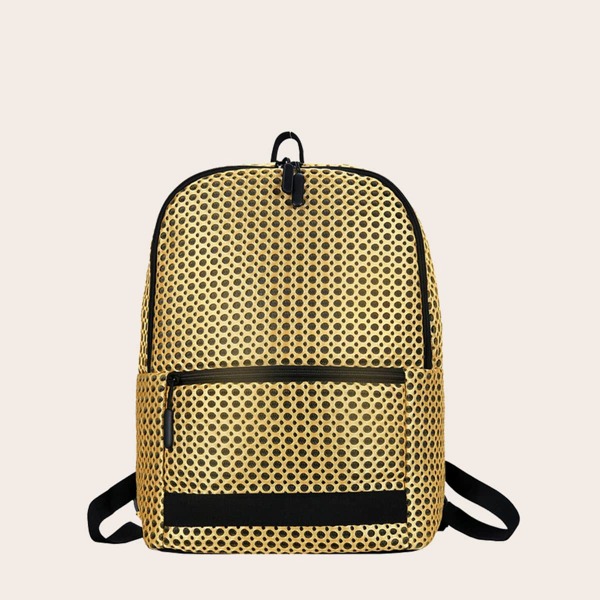 

Zipper Front Hollow Out Backpack, Yellow