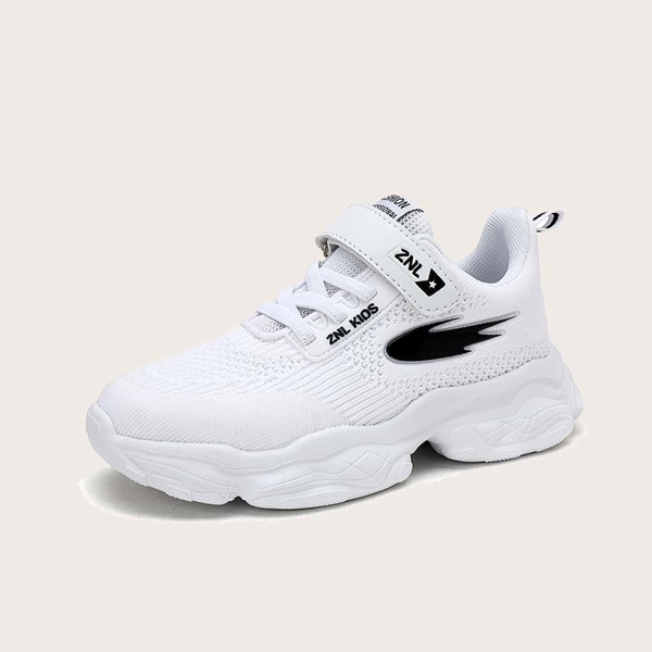 

Girls Lace-up Front Knit Sneakers, White