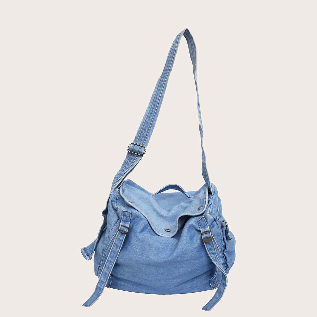 

Denim Hobo Bag, Baby blue