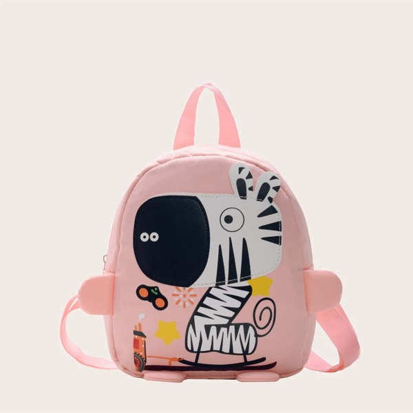 

Girls Cartoon Graphic Backpack, Pink