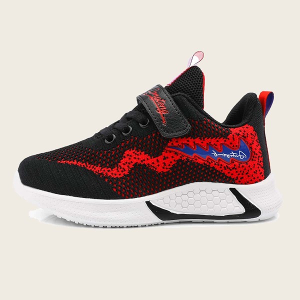 

Girls Lace-up Front Knit Sneakers, Red