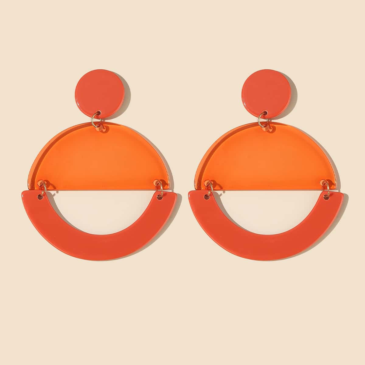 

Hollow Out Drop Earrings, Orange